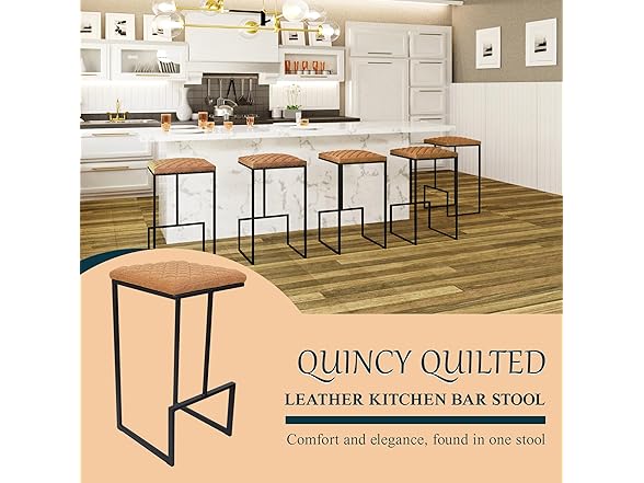 LeisureMod Quincy Bar Stool Set of 2