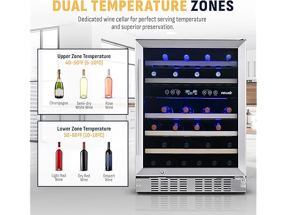 Newair Dual Zone Fridge - 46 Bottles