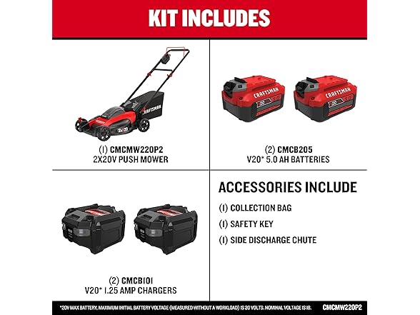 CRAFTSMAN CMCMW220P2 20 in. Brushless Push Mower