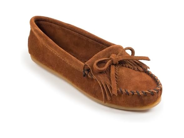 Minnetonka Women's Kilty Suede Hardsole