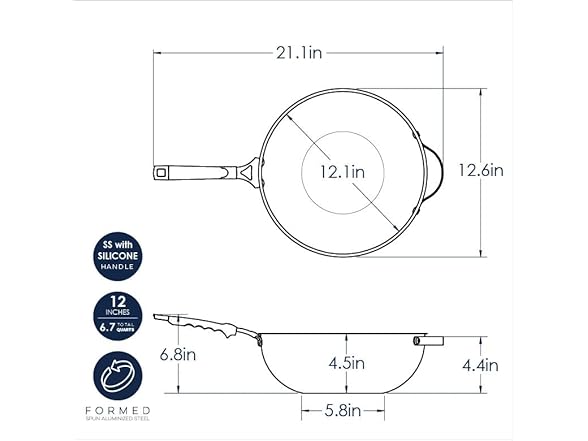 Nordic Ware Verde Ceramic Nonstick 12 Inch Wok