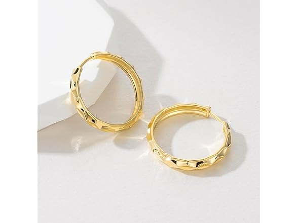 Bangalo 14K Gold Hoop Earrings 25MM