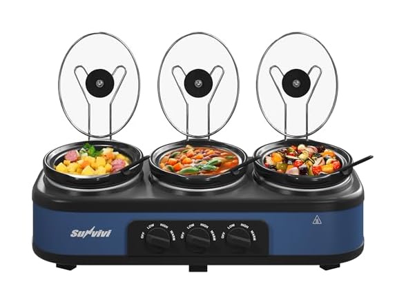 Triple Slow Cooker Buffet Servers