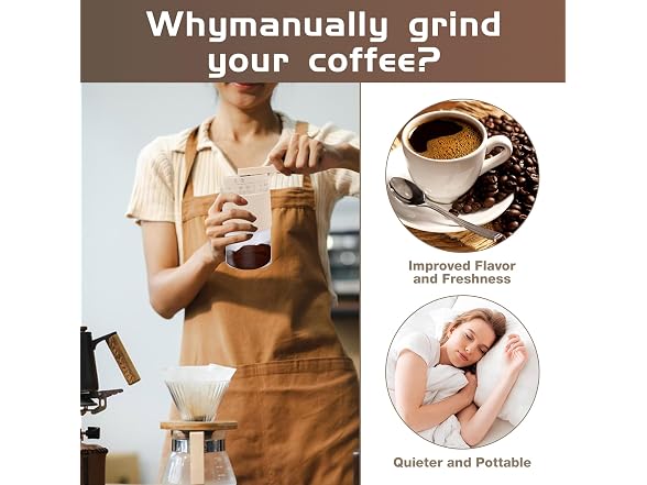 NANSPATH Manual Coffee Grinder, Burr