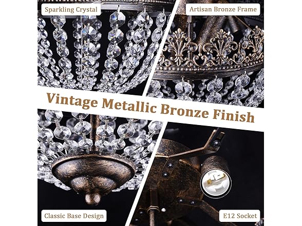 Crystal Chandelier for Bedroom, 5-Light