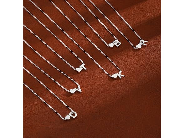 JIKASI Heart Initial Necklaces 
