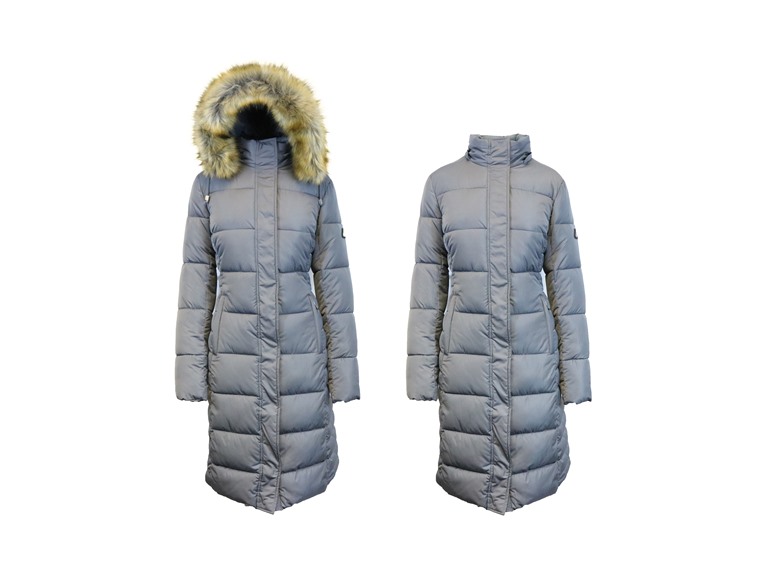 Womens Parka Jacket w/ Faux Fur Hood
