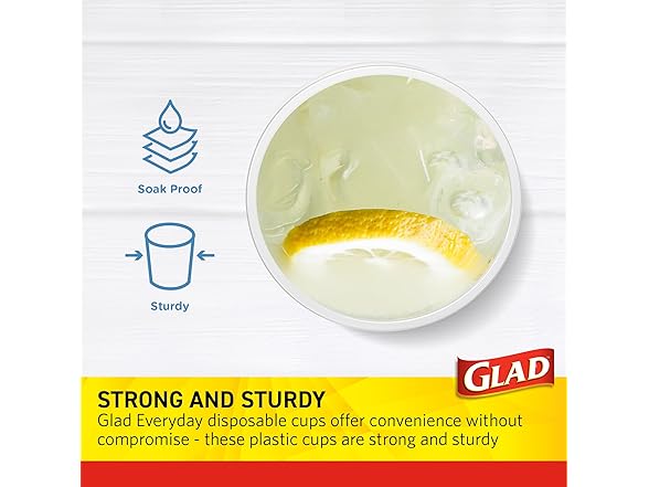 Glad Glad Everyday Clear Plastic Cups with Red, White, 