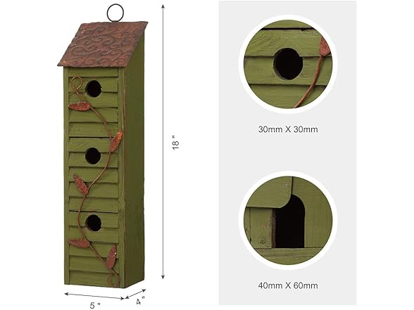 Glitzhome 18" H Green Window-Blinds