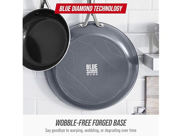 Blue Diamond 8" Diamond Infused Ceramic Frying Pan Skillet, Gray