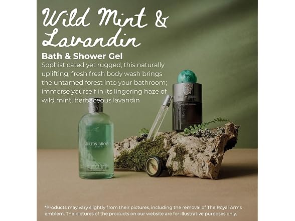 (2 Pack) Molton Brown Wild Mint and Lavandin Bath and Shower Gel, 10 oz