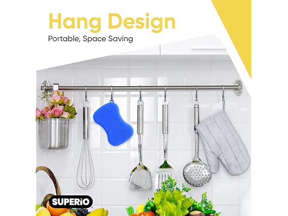 Silicone Dish Sponges Blue 3pk