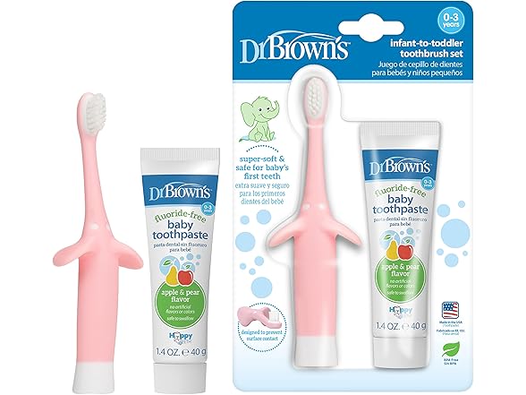 Dr. Brown's™ Infant-to-Toddler Toothbrush Set, Pink