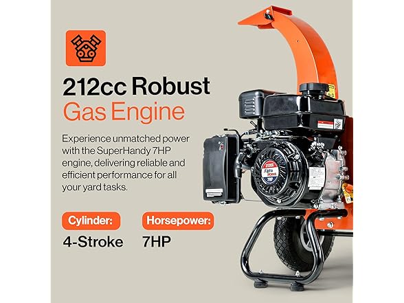 SuperHandy Mini 3in1 Wood Chipper - 7HP