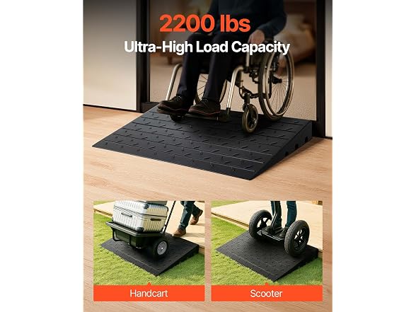 Rubber Threshold Ramp, 4\" Rise Threshold Ramp