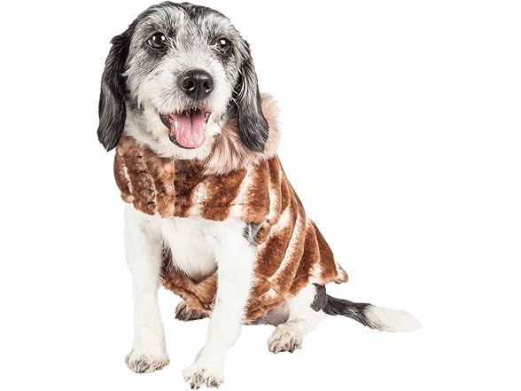 Pet Life ® 'Tira-Poochoo' Fur Dog Coat