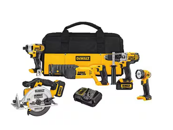 DEWALT DCK592L2 20V MAX Cordless 5 Tool Combo Kit