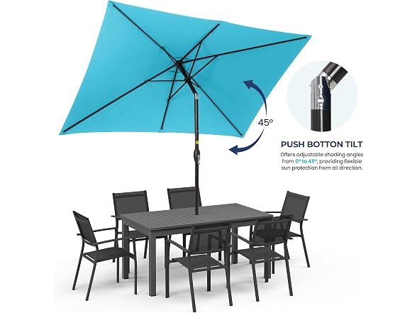 Sunvivi Outdoor 6.5 x 10 Ft Rectangular Umbrella