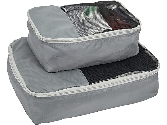 Wrangler 4 Piece Miami Luggage and Packing Cubes Set, Sharkskin