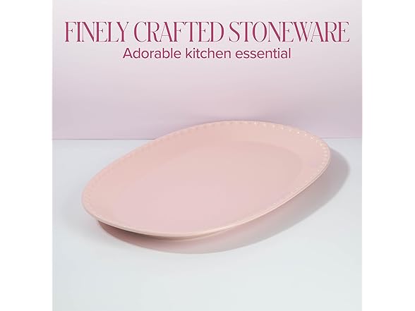Paris Hilton Oval Ceramic Serving Platter  Pink