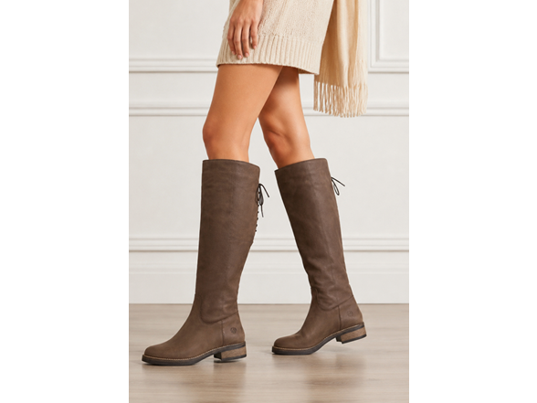 Nubuck Leather Knee High Boots