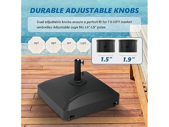 Simple Deluxe 125lb Capacity Fillable Umbrella Base