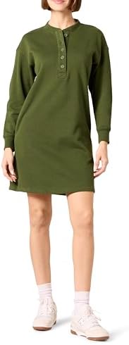 Amazon Essentials Womens Knit Henley Sweatshirt Dress