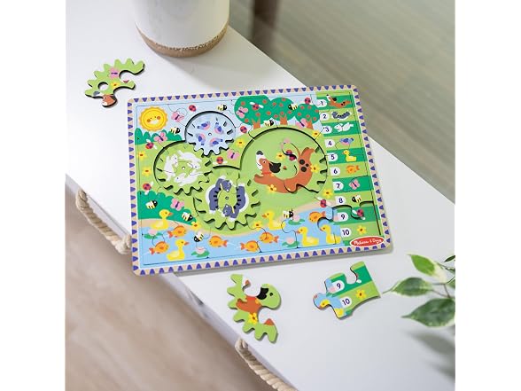 Melissa & Doug Animal Chase Spinning Gear Puzzle