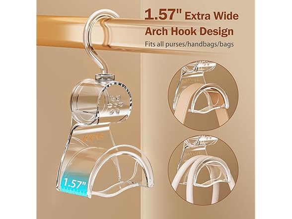 MOPMS 3 Pieces Clear Purse Hanger Closet