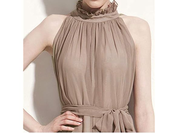Vsvo Women (S) Halter Neck Sleeveless Maxi Dresses
