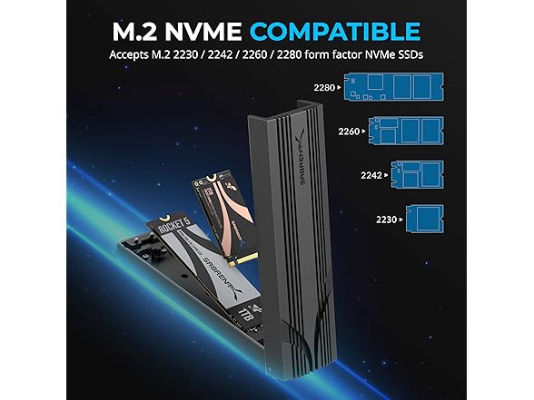 USB C NVMe Enclosure, Tool-Free M.2 SSD Case