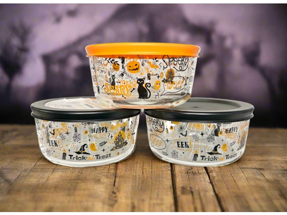 Halloween Glass Food Storage Set 12-Piece