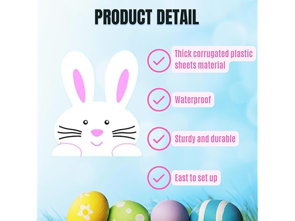 ALISSAR Large Easter Bunny Egg Signs