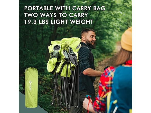 VILLEY Double Camping Chair Cooler Bag