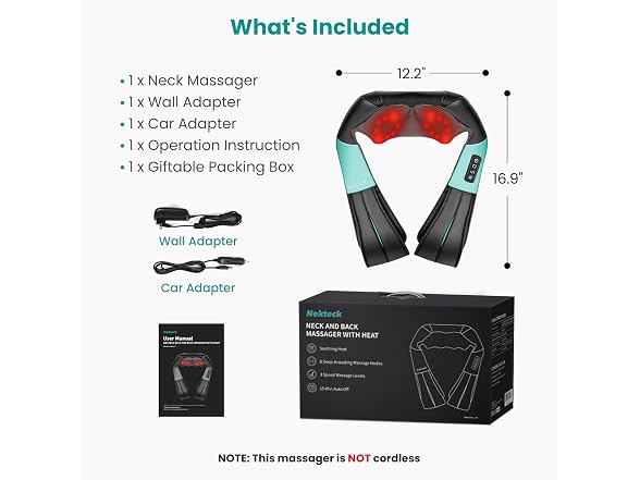 Nekteck Shiatsu Neck Massager with Heat