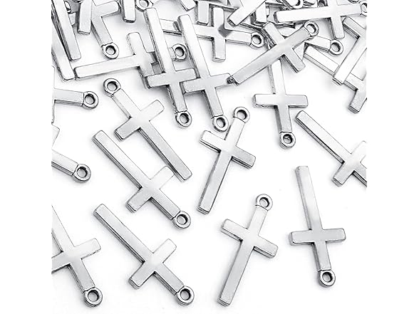 BronaGrand Silver Cross Crucifix Charms