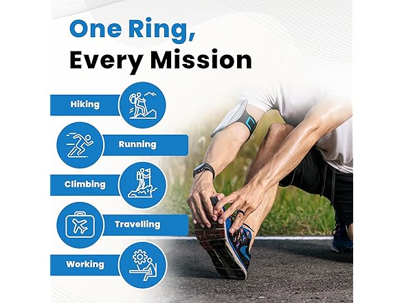 Sinai Waves Silicone Rings Black (9.5)