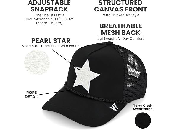 Mesh Adjustable Snapback Cap