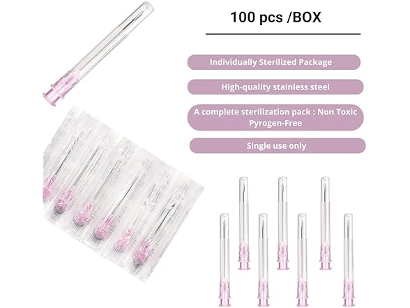 100pk 18G x 1" Stainless Needles