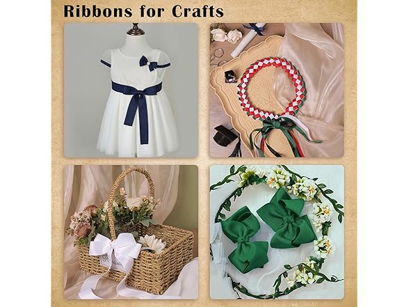 WRAPAHOLIC White 7/8" X 25 Yards Grosgrain Ribbon