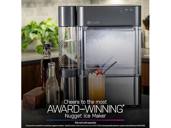 GE Profile Opal 2.0 Countertop Nugget Ice Maker Black Stainless Steel
