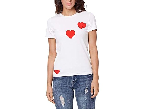 Ximkee 16pcs Red Heart Embroidery Iron On Patch