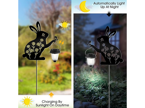 Hakol Bunny Solar Hanging Light – Outdoor Black w Light