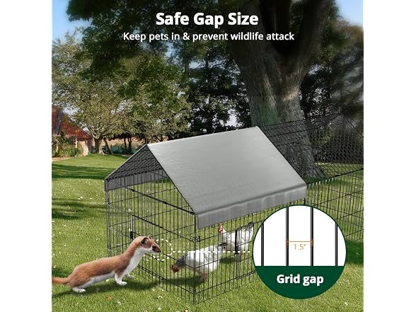Chicken Coop, 86"x40"x40" Chicken Run Pen with Cover