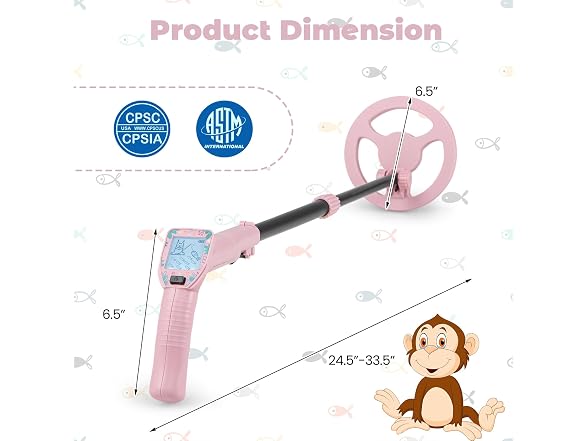 Costzon Kids Metal Detector Pink