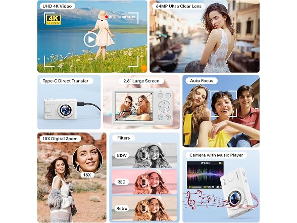 DIGIERA C2D 4K Digital Camera 64MP Zoom