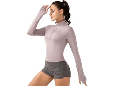 $6.99, Was $29.99, 76% Off! Ggov Women Crop Tops Women's Long Sleeve Zip Shirt dealfomo