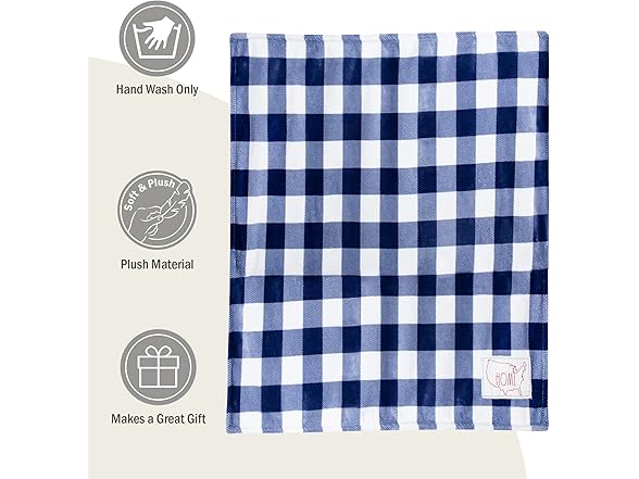 Rae Dunn Checkered Plush Fleece Throw