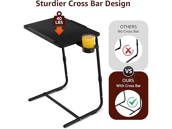 NUTIKAS Folding TV Trays 2-Pk - Black