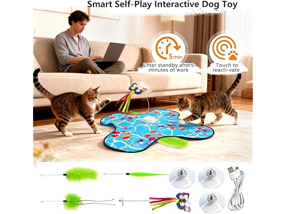 Tlaijiang Touch Activated Cat Toy